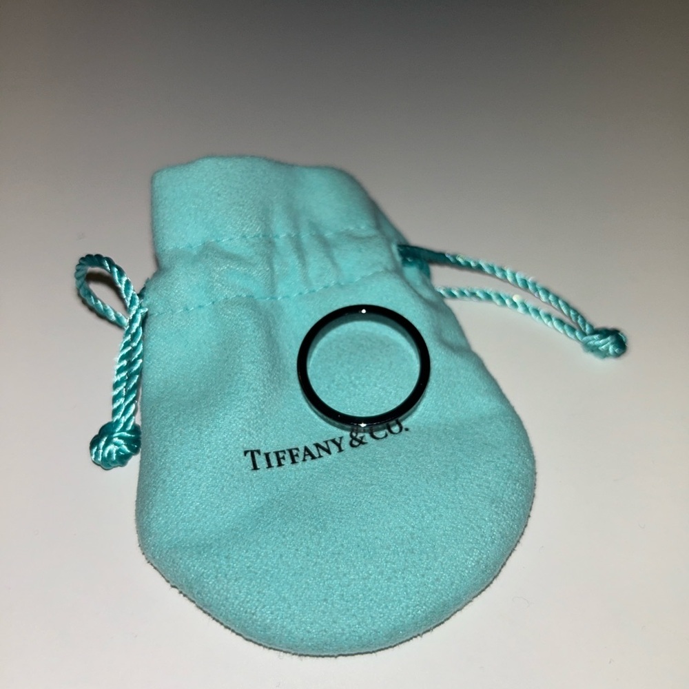 Tiffany & Co. 1837 Titanium Black Band Ring. Size 10.5